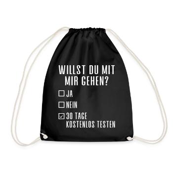 WILLST DU MIT MIR GEHEN? - Turnbeutel - Schwarz - Vorne