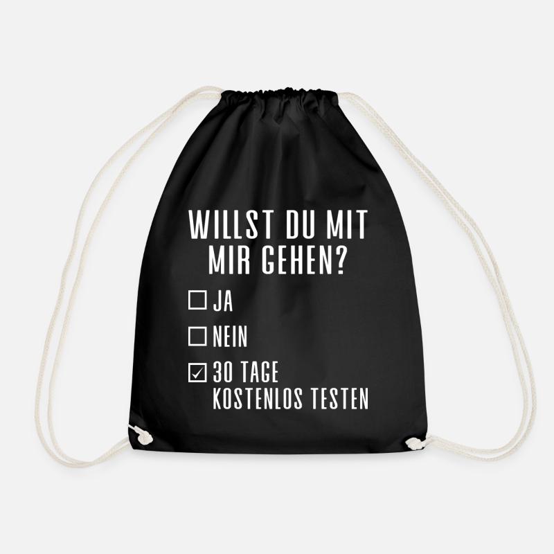 WILLST DU MIT MIR GEHEN? - Turnbeutel - Schwarz