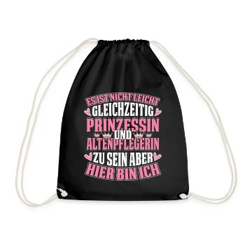 Altenpflegerin Altenpflegerin Altenpflegerin - Turnbeutel - Schwarz - Vorne
