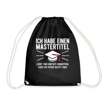 Studenten Abschluss Matura Sponsion Master - Turnbeutel - Schwarz - Vorne