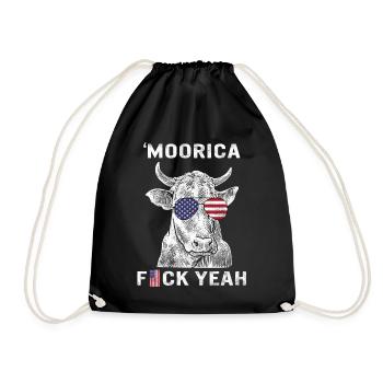 Moorica Fuck Yeah amerikanische Kuh Moo Sonnenbrille - Turnbeutel - Schwarz - Vorne