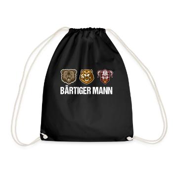 Bärtiger Mann Bart Bartträger Bärte Vollbart - Turnbeutel - Schwarz - Vorne
