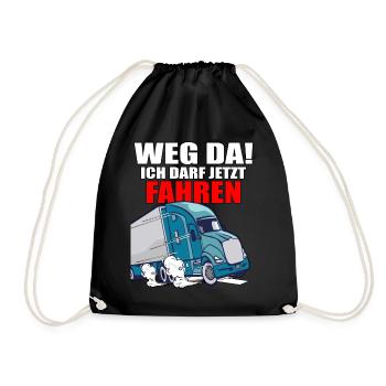 LKW Führerschein Bestanden Weg Da! Geschenk Fahran - Turnbeutel - Schwarz - Vorne