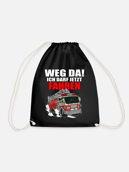 Feuerwehr Führerschein Bestanden Weg Da! Geschenk - Turnbeutel - Schwarz