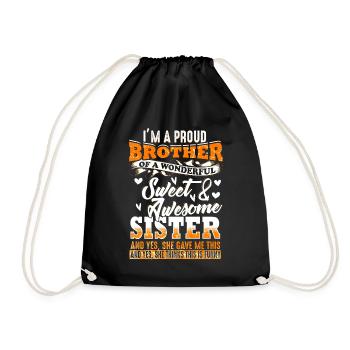 Funny gift for the brother - Drawstring Bag - black - Front
