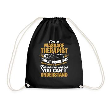 Massage therapist - Drawstring Bag - black - Front