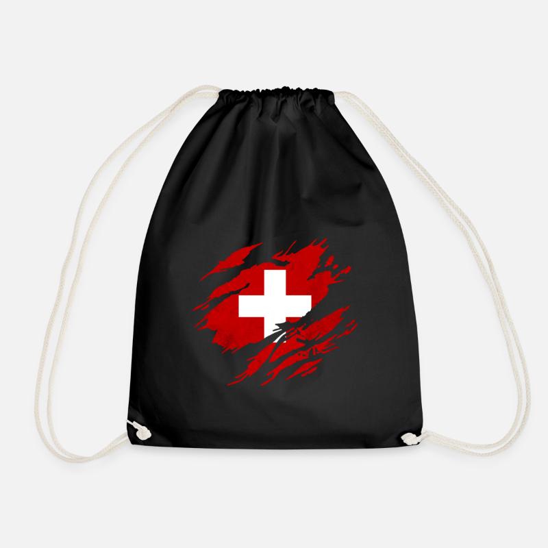 Schweiz Flagge - Turnbeutel - Schwarz