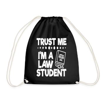 Law student gift - Drawstring Bag - black - Front
