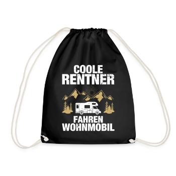Coole Rentner Wohnmobil Camping Camper Wohnwagen - Turnbeutel - Schwarz - Vorne