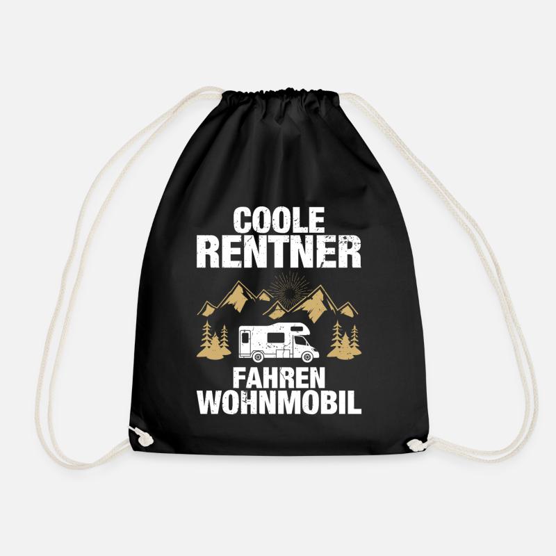 Coole Rentner Wohnmobil Camping Camper Wohnwagen - Turnbeutel - Schwarz