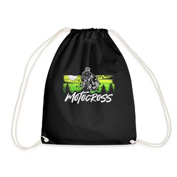 Motocross motorcycle motorsport - Drawstring Bag - black - Front