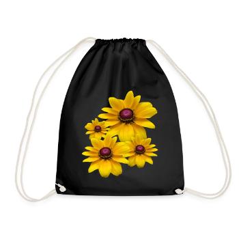 fleurs de coneflower floraison jaune, pétales, floral, - Sac de sport léger - noir - Devant