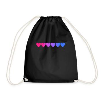 Bisexuelle Herzen - bisexuelles LGBT CSD - Turnbeutel - Schwarz - Vorne