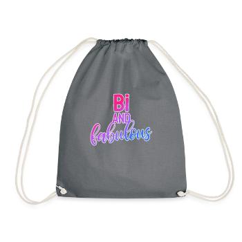 Bi and fabulous - bisexuelles LGBT CSD - Turnbeutel - Grau - Vorne