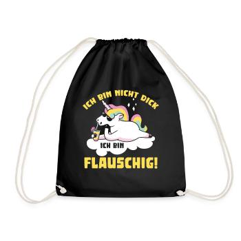 Ich bin nicht dick ich bin flauschig! - Turnbeutel - Schwarz - Vorne