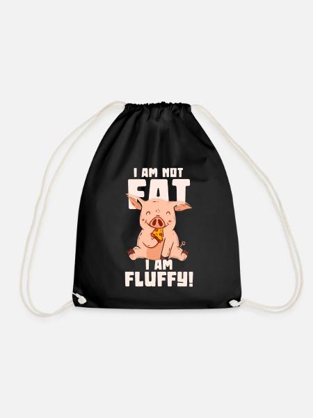 I'm not fat I'm fluffy! - Piggy - Turnbeutel - Schwarz