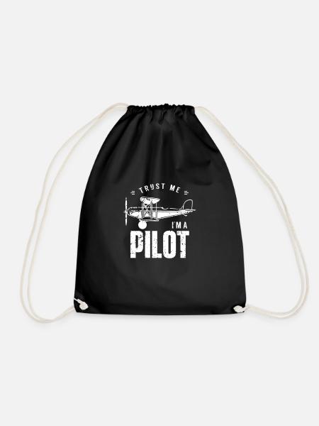 Vertrau mir ich bin Pilot - Turnbeutel - Schwarz