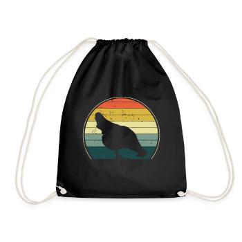Chickens chicken retro farmer gift - Drawstring Bag - black - Front