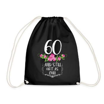 60th birthday - Drawstring Bag - black - Front