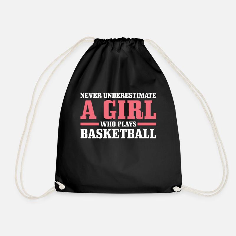 Basketball Mädchen Basketballerin - Turnbeutel - Schwarz