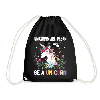 Licorne végétalienne végétalienne végétalienne - Sac de sport léger - noir - Devant
