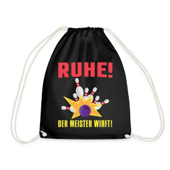 Kegeln - Ruhe Der Meister Wirft - Turnbeutel - Schwarz - Vorne