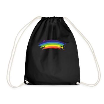Verkratzter Regenbogen - Turnbeutel - Schwarz - Vorne