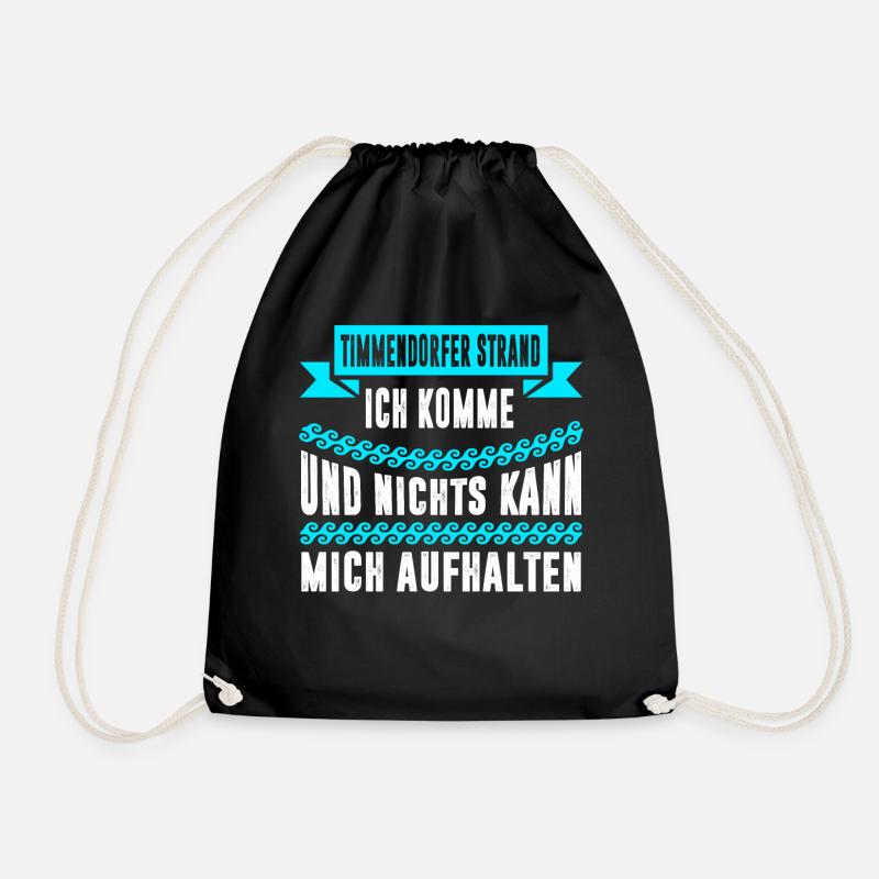 Timmendorfer Strand ich komme Geschenk Urlaub - Turnbeutel - Schwarz