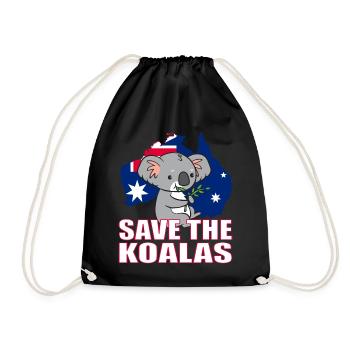 Koala - Save the Koalas. - Turnbeutel - Schwarz - Vorne
