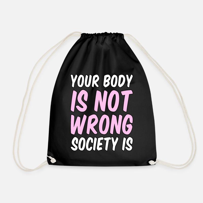 Body Positivity Curvy Plus Size Geschenk - Turnbeutel - Schwarz