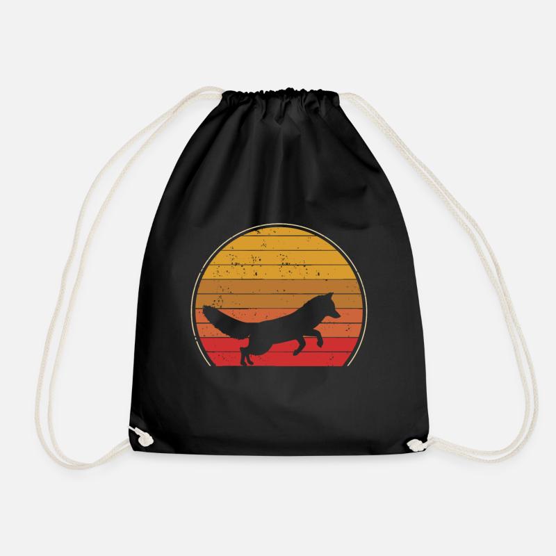 Fox - Drawstring Bag - black