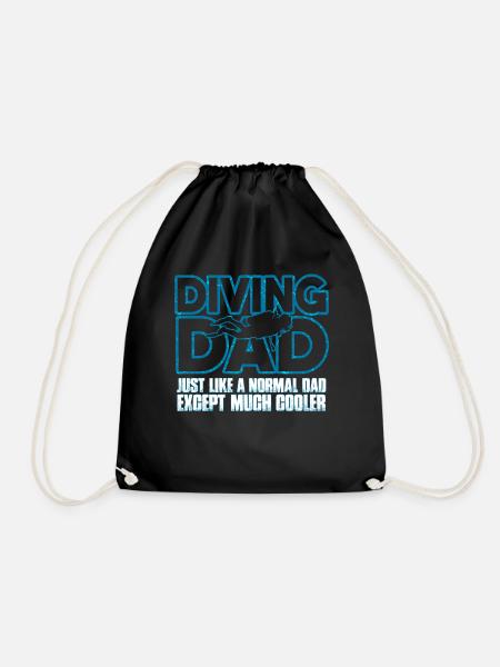 Diver dad - Drawstring Bag - black