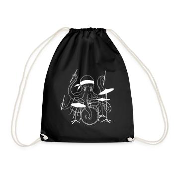 Octopus Drums - Drawstring Bag - black - Front