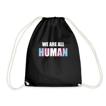 We are all human - LGBT CSD Transgender Trans - Drawstring Bag - black - Front
