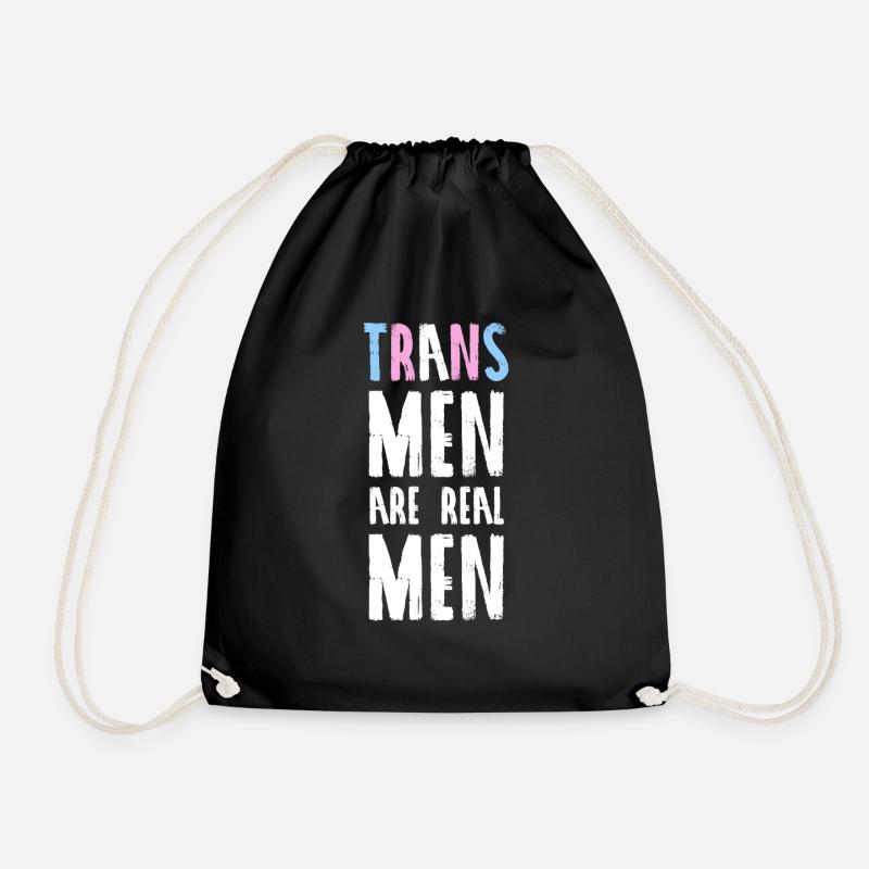 Trans men are real men -LGBT CSD Transgender Trans - Turnbeutel - Schwarz