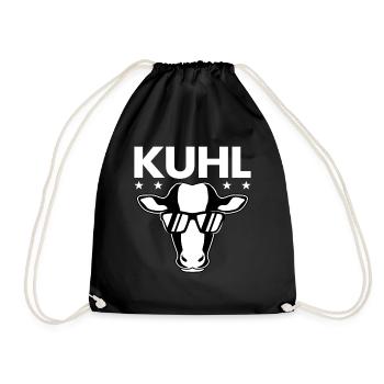 Landwirt & Bauer Kühe Geschenke - Kuhl Kuh Lustige - Turnbeutel - Schwarz - Vorne