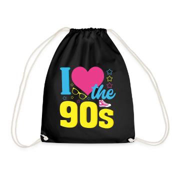 I Love The 90s shirt - Drawstring Bag - black - Front