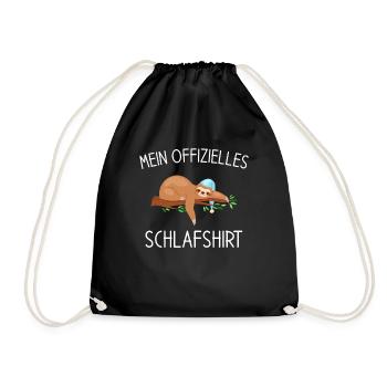 Mein offizielles schlafshirt - Turnbeutel - Schwarz - Vorne
