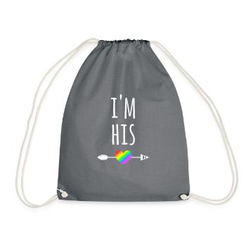 I'm his - LGBT Pärchen CSD - Turnbeutel - Grau - Vorne