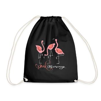 Flamingo outfit - Drawstring Bag - black - Front