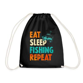 Fishing angler - Drawstring Bag - black - Front