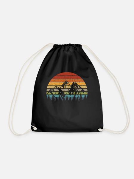 Mountain mountains alps hiking mountaineering summit nature - Drawstring Bag - black
