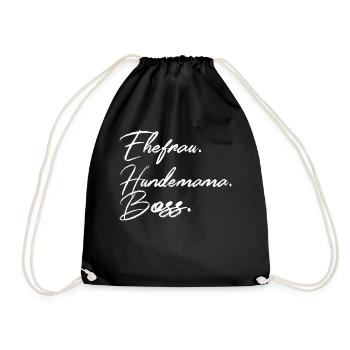 Hundemama Ehefrau Hund Hundemutter Geschenk - Turnbeutel - Schwarz - Vorne