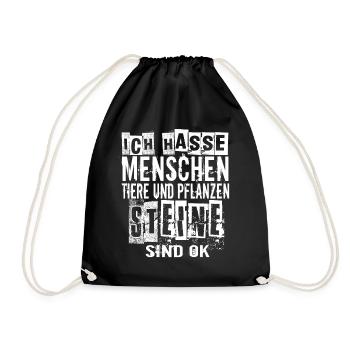 Humor Lustig Witzig Lachen - Turnbeutel - Schwarz - Vorne