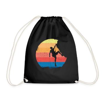 Free climbing Climbing Mountaineering Climbers - Drawstring Bag - black - Front