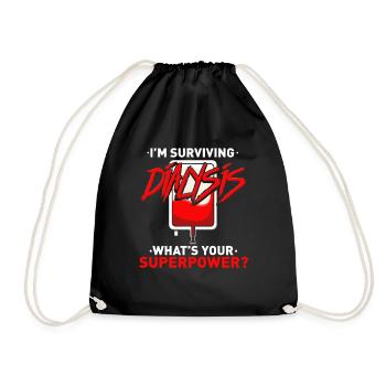 Survie Dialysis Dialyse Hémodialyse Patient - Sac de sport léger - noir - Devant