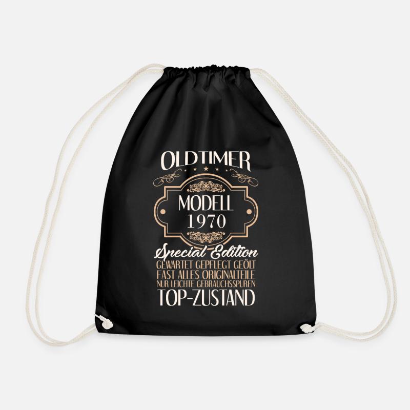 50. Geburtstag Männer Oldtimer Modell Juli 1970 - Turnbeutel - Schwarz