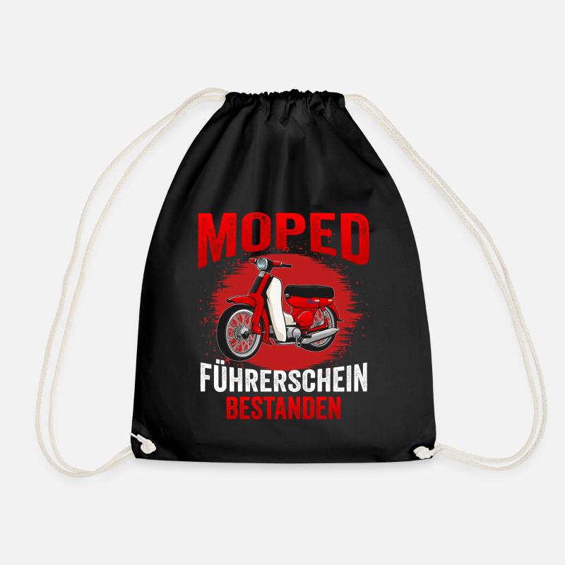 Moped Führerschein Bestanden Mofa Roller Geschenk - Turnbeutel - Schwarz