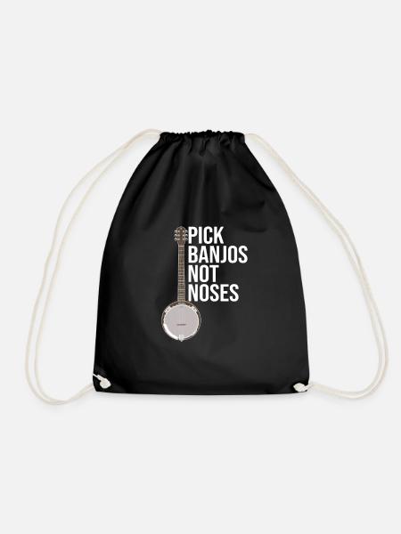 Banjo - Pick Banjos Not Noses - Drawstring Bag - black