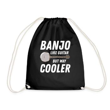 Banjo wie Gitarre, aber viel cooler - Turnbeutel - Schwarz - Vorne